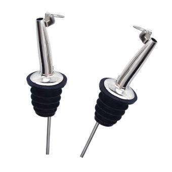 6 buah stainless steel flow minuman keras minuman anggur dengantutup dan botol minyak Pourer karet sumbat