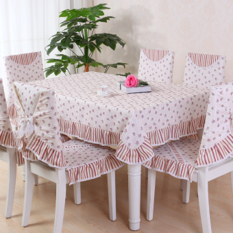 Air Lotus pastoral bantal kain pelapis kursi makan set taplak meja meja kopi kain