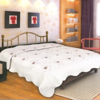 Dixon Selimut Dewasa Katun 180x200 Bordir White -Multi Color