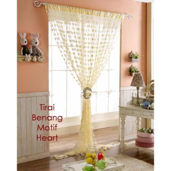 Harga Tirai Benang Motif Love Halus Fashion Dekorasi Warna - Kuning