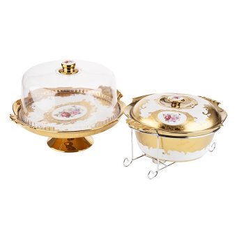 Harga Nakami Lady Rose Penghangat Makanan Bundar dan Tempat Roti - Keramik - 13" -