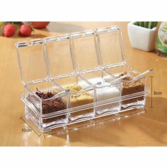 Harga Crystal Seasoning Box / Tempat Bumbu Dapur Cristal Transparant Kitchen Dapur Household Spice Rack 4in1