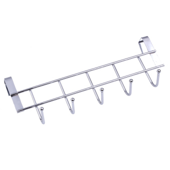 Kamar mandi Organizer dapur Stainless Steel dengan gantungan kait 5 kait