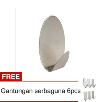 Lanjarjaya Gantungan bentuk Oval pakaian Hook dinding pintu pemegang dapur kamar mandi handuk gantungan (1