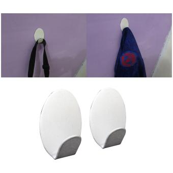 Lanjarjaya New Gantungan bentuk Oval pakaian Hook dinding pintu pemegang dapur kamar mandi handuk (1