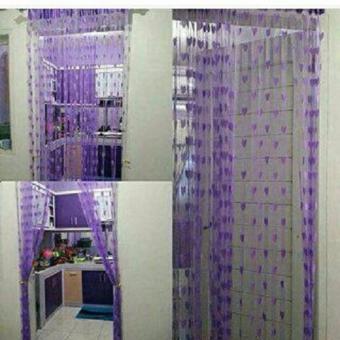LARIS49 Tirai Benang Pintu Dan Jendela Cantik Motif Love - UNGU TUA