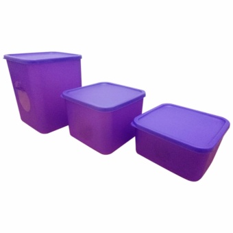 Toples sealware pamelo set wadah penyimpan makanan - 3 in 1 - ungu