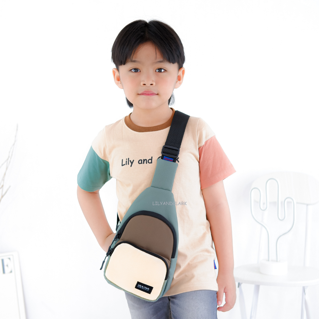 Lily And Clark Tas Selempang Anak Laki -Laki Warna Sage Combine SB08