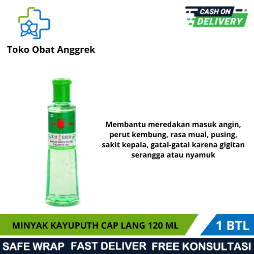 MINYAK KAYU PUTIH CAP LANG 120 ML/MINYAK KAYU PUTIH ASLI/OBAT MUAL/GATAL/PUSING