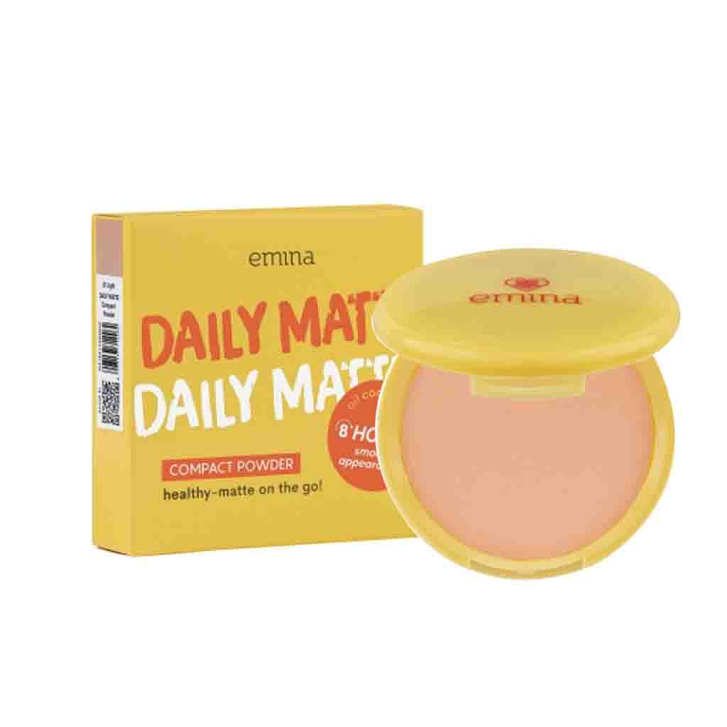 Emina Daily Matte Compact Powder 11 g Tersedia 4 Warna (Light, Natural, Caramel, Mocca)