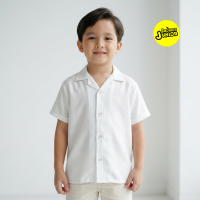 Bronkis Junior Kemeja Anak Laki Laki  Premium Rayon Warna Putih Polos