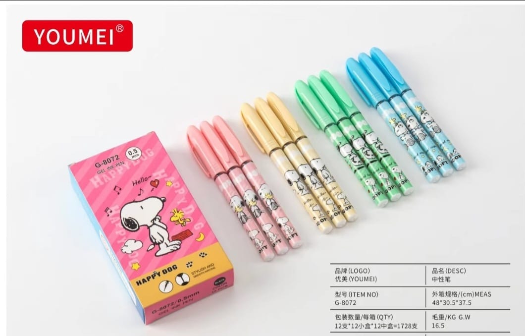 (12pc) PEN GEL motif KUROMI SANRIO CINNAMOROLL PENA BALLPEN ipen LABUBU