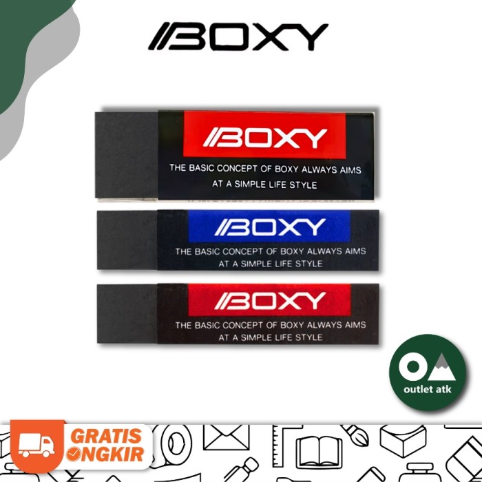Boxy Eraser Black Large - Penghapus Besar Asli Original