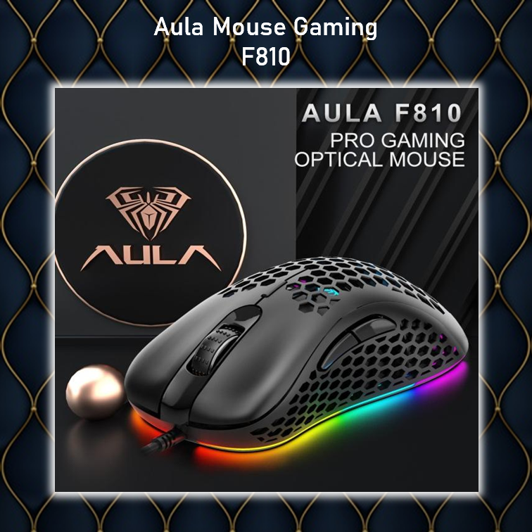Mouse Gaming Honey Comb AULA F-810 RGB effects-6400DPI-Macro-7Buttons