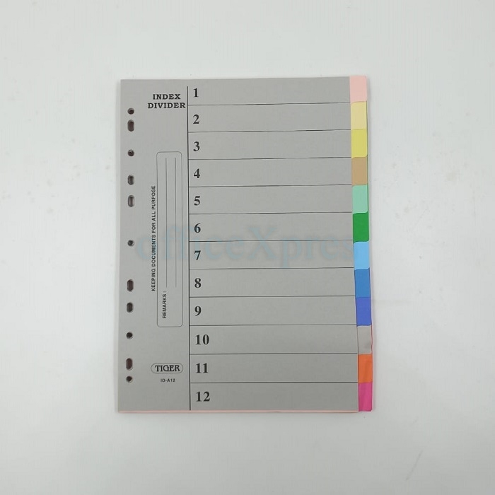 Pembatas Binder 12 Warna / Divider Ordner 10 Warna / Pembatas Odner 5 Warna A4 Tiger