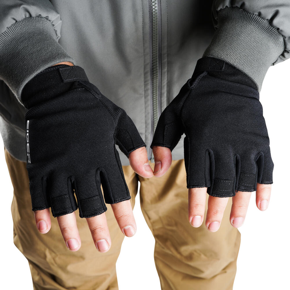 910009651 GRIP GLOVES HALF - BLK