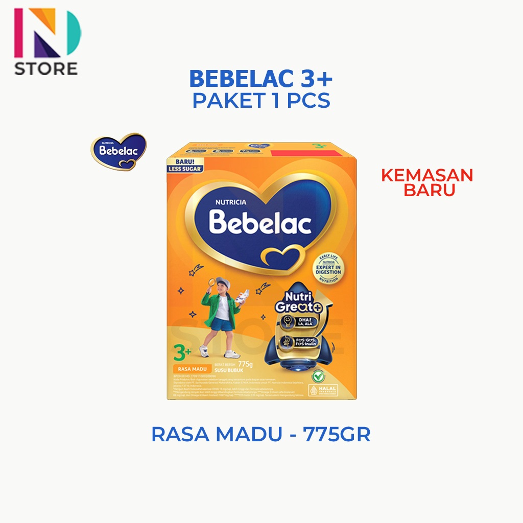 Bebelac 1+/3+ Rasa Madu/Vanila Kemasan 775 GR - Susu Pertumbuhan Bubuk