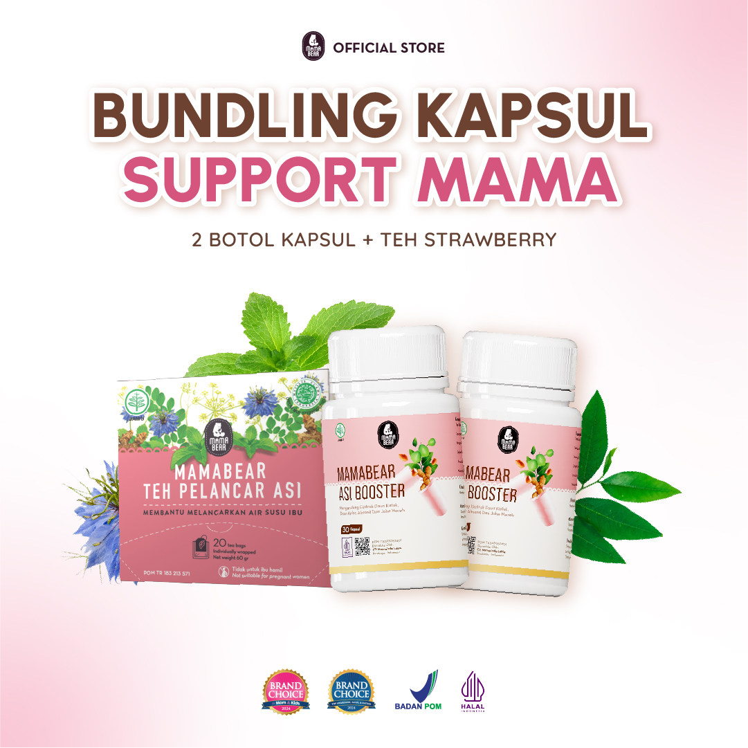 Mama Bear Special Bundle AlmonMix Cokelat + 2 Botol ASI Booster 30 Kapsul [3 PCS] Pelancar ASI Fenugreek Free untuk Ibu Menyusui Halal BPOM