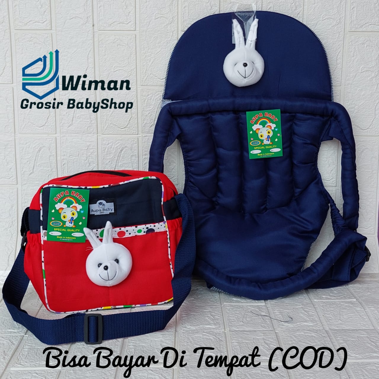 Paket Hemat (2 In 1) Gendongan Bayi Depan Dan Tas Bayi Boneka Kelinci