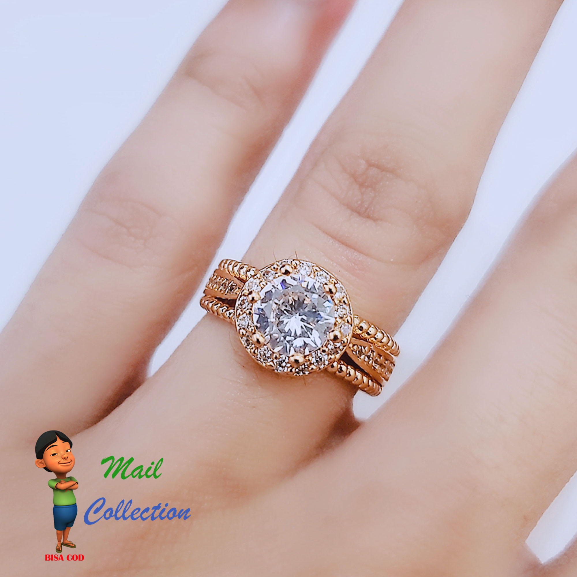 Cincin Stainless Steel Motif Mata Satu Warna Gold Dan Silver 24 K cincin stainless steel motif mata satu warna gold silver 24 k