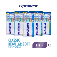 [Paket isi 5] Ciptadent Sikat Gigi Classic Soft 3 pcs