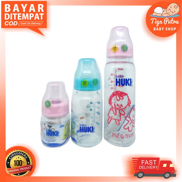 Huki Botol Susu Standar 60ml 120ml 240ml Gepeng Perlengakapan Makan Bayi
