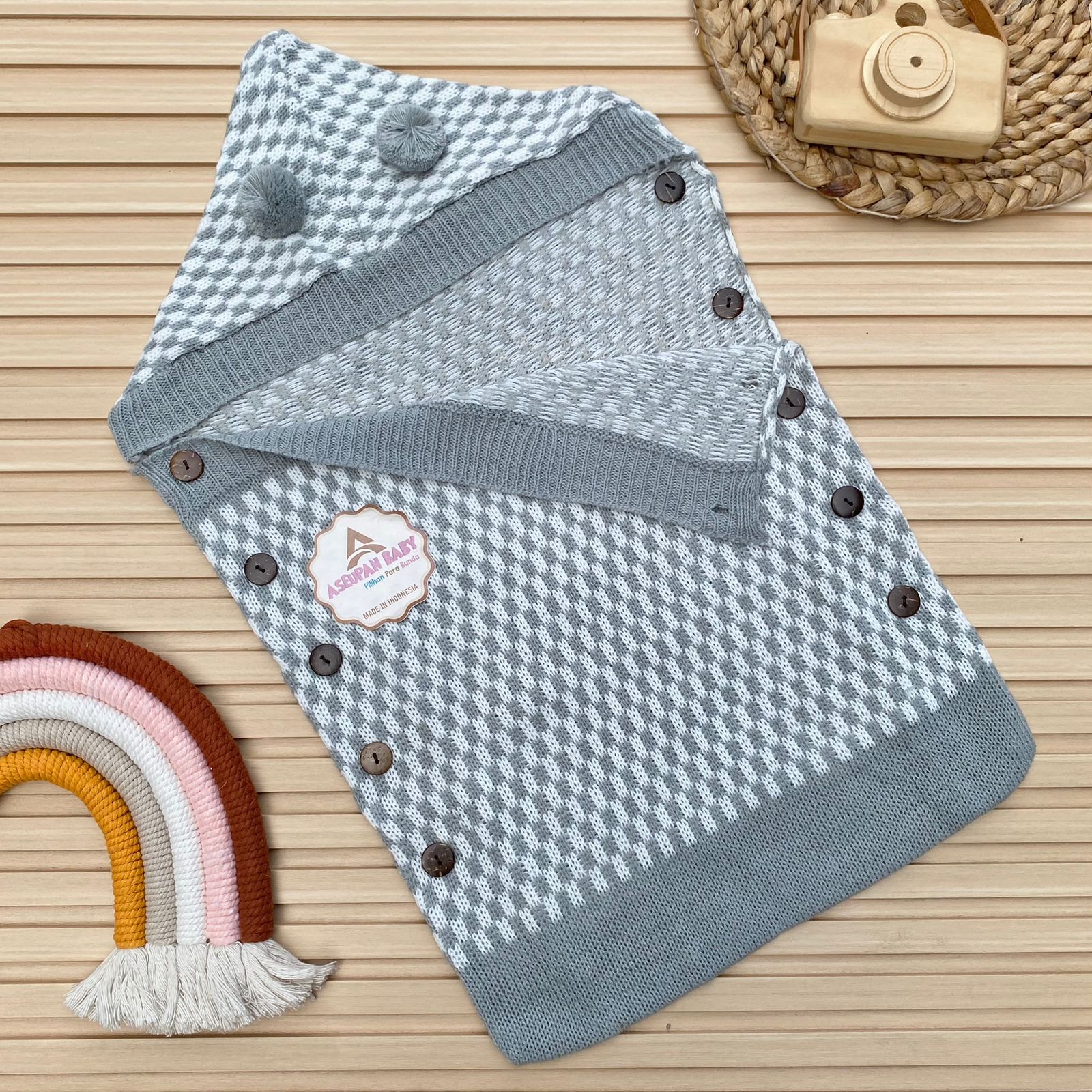 ASEUPAN BABY - Selimut Bayi Bedong Bayi baru Lahir Selimut Rajut Baby Sleep Bag Newborn