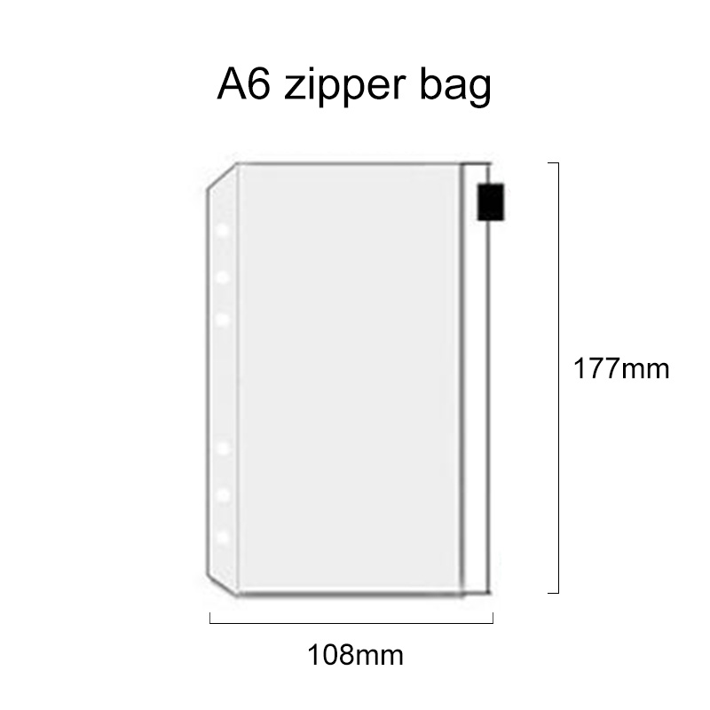 Eghrerr A6 A5 Binder Pocket Kantong / Ziplock bag / Pouch / Zipper PVC Diary Notebook 6 Ring COD