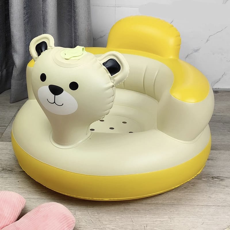 Kursi Duduk Bebek Sofa Bayi Bahan PVC Karakter Bebek Warna Kuning Oren Sofa PVC Karakter Bebek Musik Karakter Bebek Pompa Nyatu Non Musik Terdapat Banyak Variasi