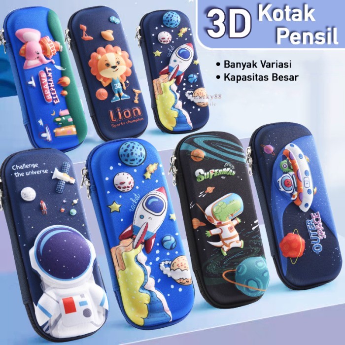 Pencil Box 3D Tempat Pensil Bahan EVA Gambar Timbul Pensil Warna MURAH