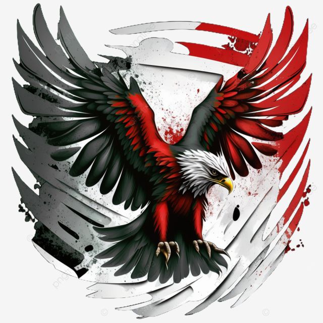 RED WHITE EAGLE Sablon Setrika DTF Cocok Untuk Hari Kemerdekaan Republik Indonesia