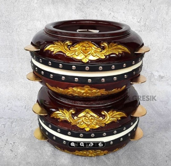 hadroh rebana ukir model jepara ukuran 30 cm kualitas super satu set
