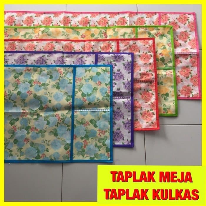 HSI Tatakan Taplak Sarung Cover Alas Meja Kulkas 2 Kantong Motif Bunga hsi tatakan taplak sarung cover alas meja kulkas 2 kantong motif bunga