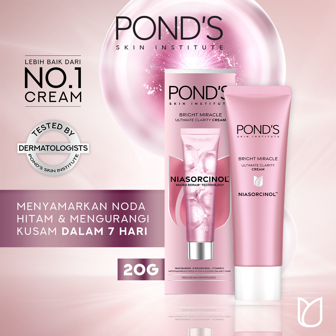 Ponds Bright Miracle Ultimate Clarity Niasorcinol Cream 20g - 500x Kekuatan Mencerahkan