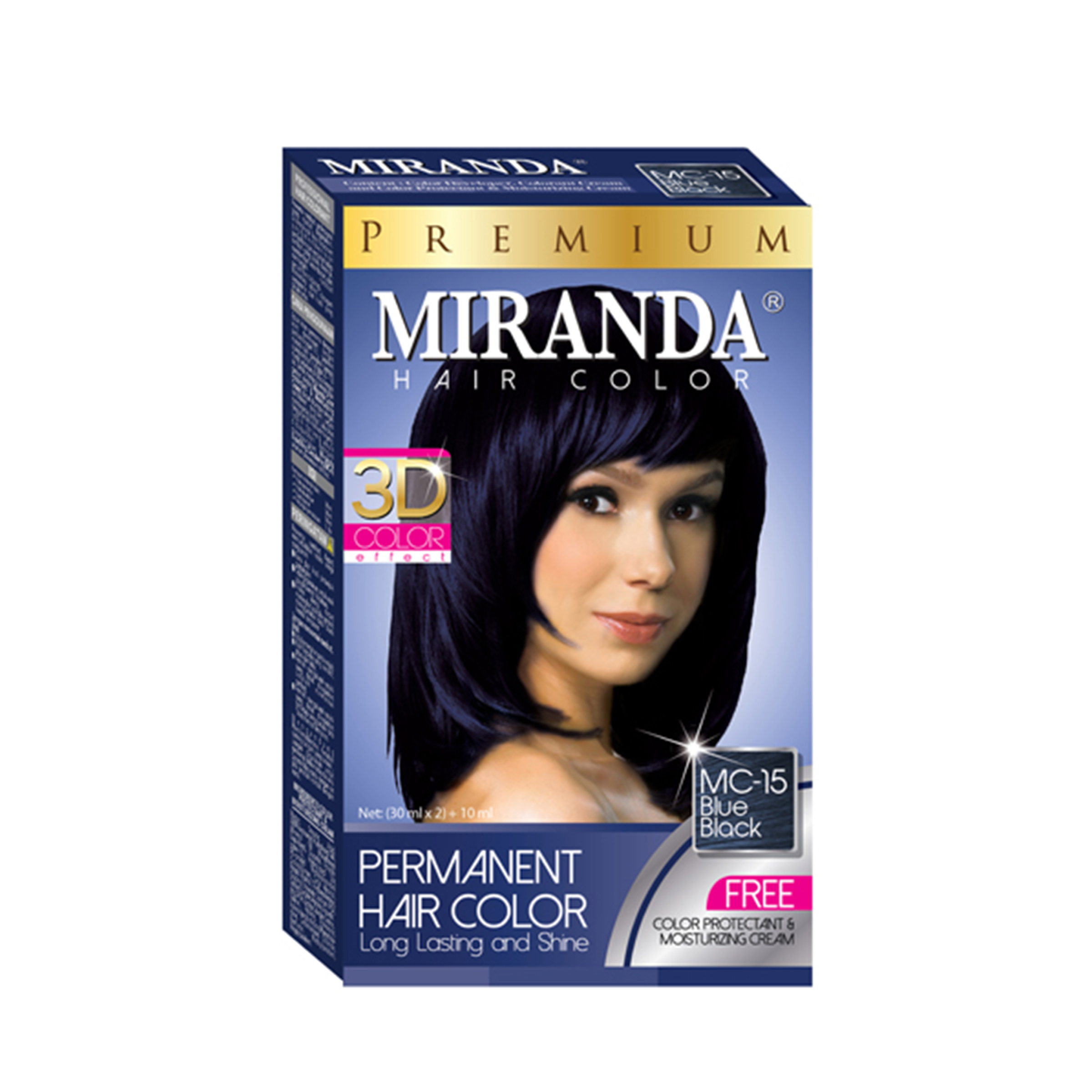 Miranda Premium Hair Color MC-15 Blue Black 30 ml / Cat Rambut Warna Biru Kehitaman