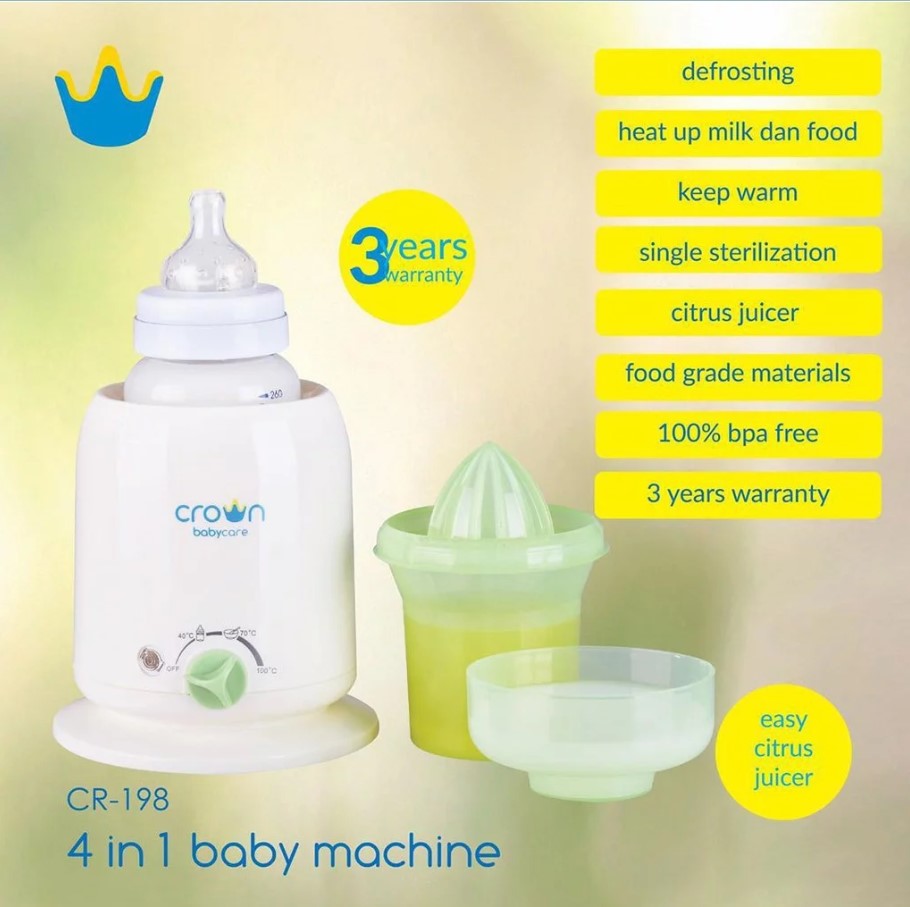 CROWN Milk and Food Warmer Orange Juicer CR198 / CR698 Penghangat ASI 4in1 Baby Machine