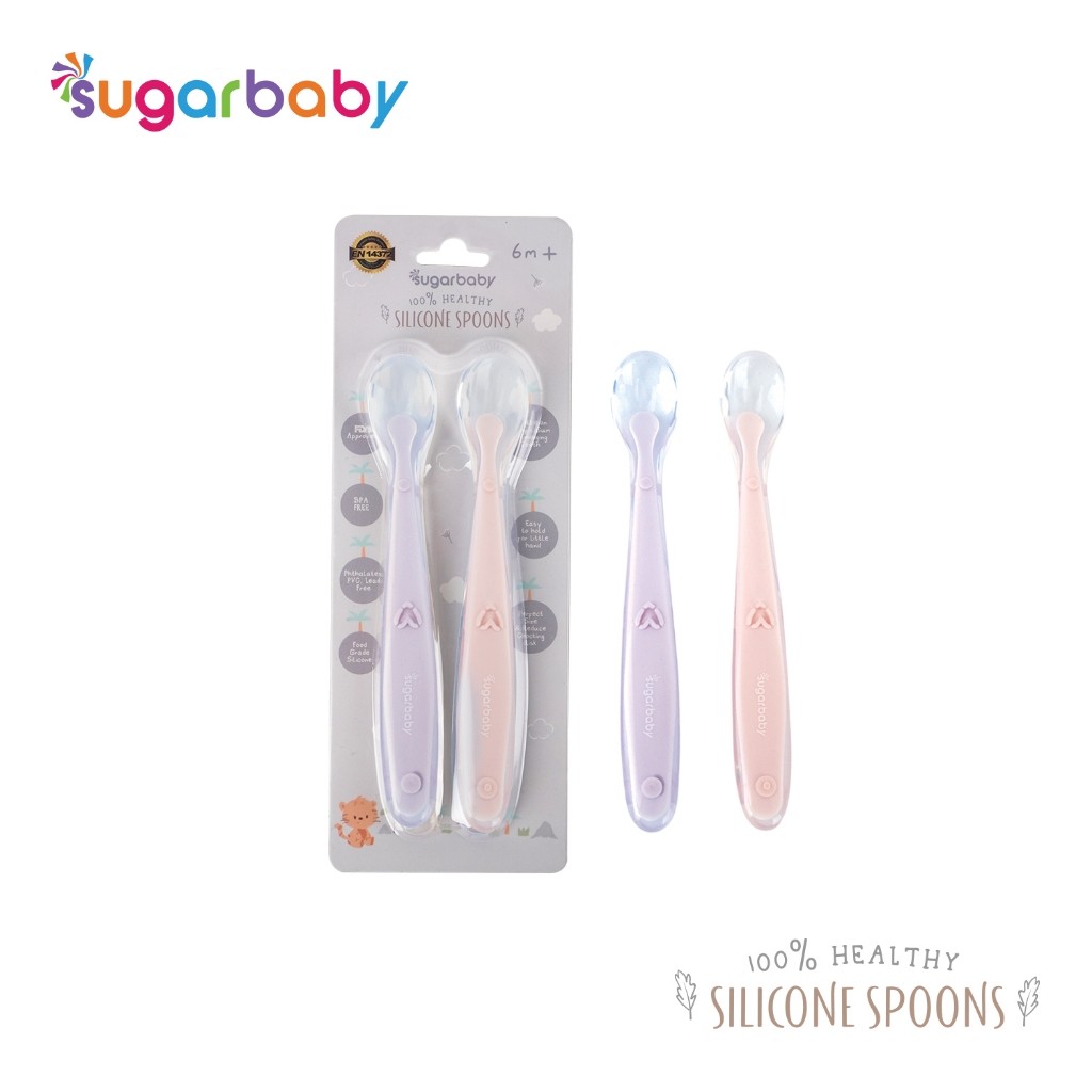 Sugar Baby Healthy Silicone Spoon isi 2 - Sendok Silikon Isi 2
