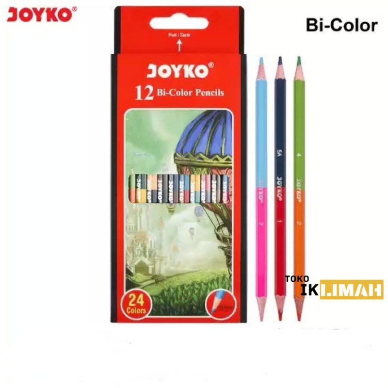 PENSIL WARNA JOYKO BI-COLOR 2 SISI CP-BI101/ COLOR PENCIL