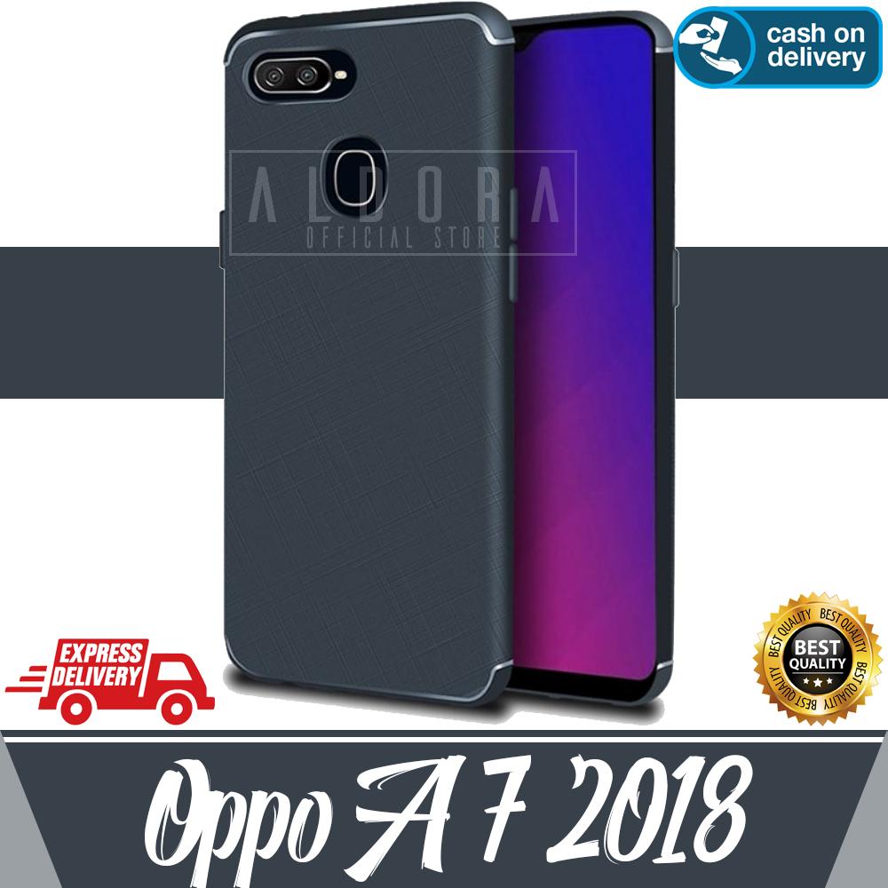Aldora Case For Oppo A7 2018 SoftCase UltraSlim Cross Pattern Series Premium Quality