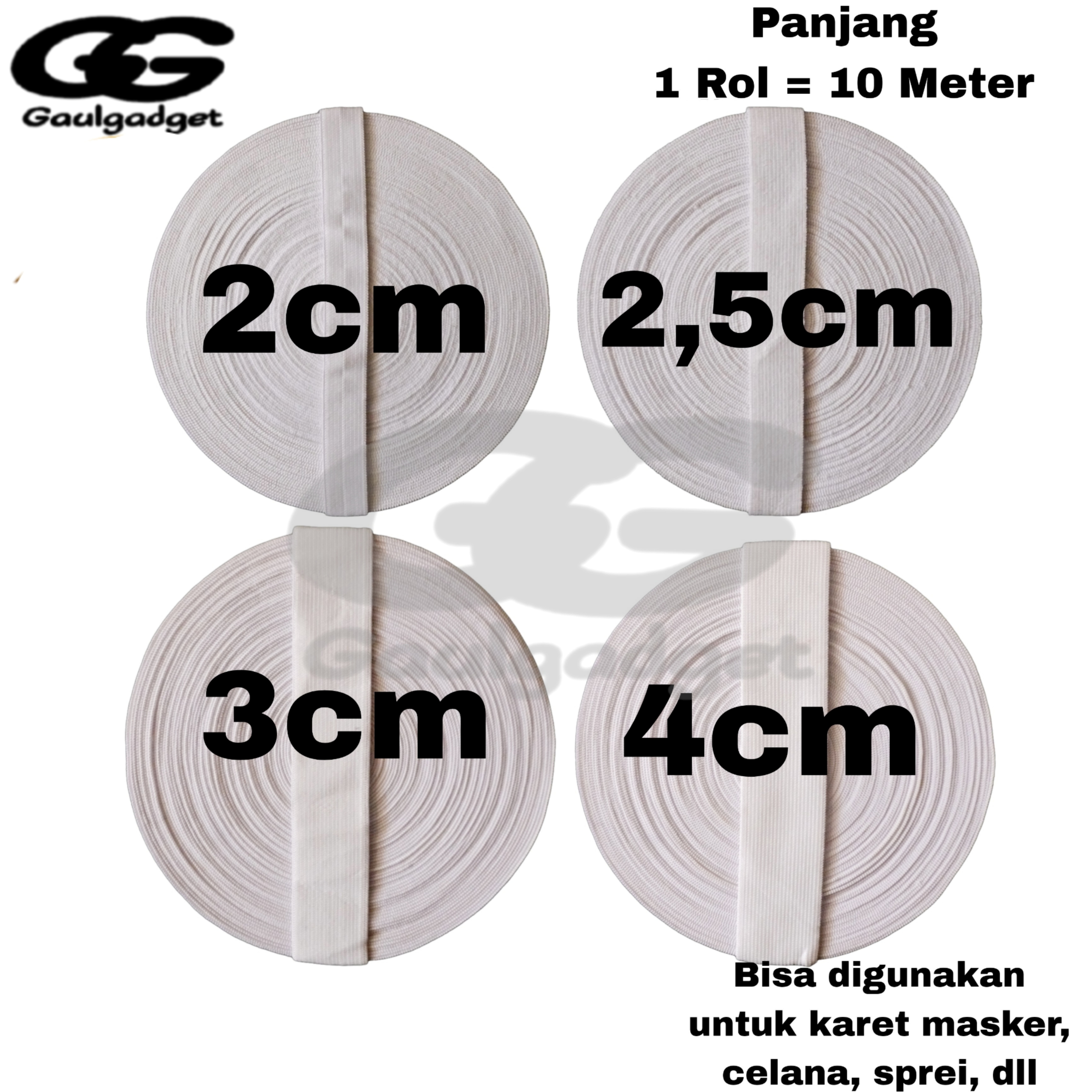 Tali Karet Elastis 1 Roll 1.5cm 2cm 2.5cm 3cm 3.5cm 4cm 4.5cm 5cm