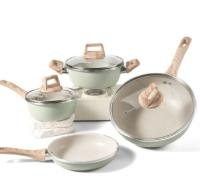 Freemir Wajan Panci Set 4pcs Dengan Tutup Anti Lengket Marble Lapisan Granit Kombinasi Aluminium