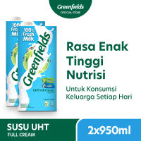 [Paket isi 2] Greenfields Milk UHT Full Cream 950 ml