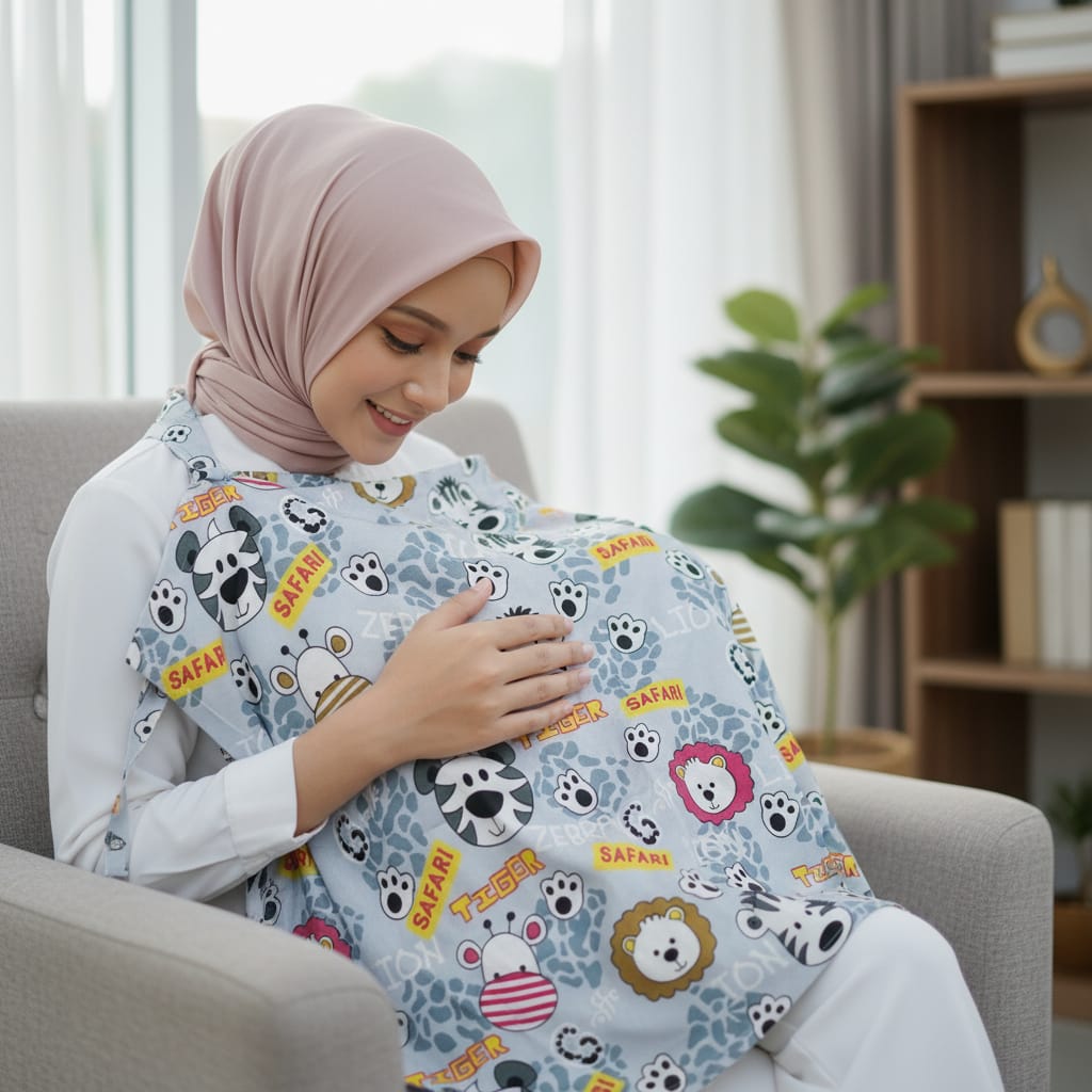 Apron Menyusui - Penutup Menyusui Bayi - Nurshing Cover / Celemek Cover