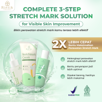 Bundling 1 Pcs Stretch Mark Serum 30ml + 1 Pcs Stretch Mark Oil 90ml + 1 Pcs Stretch Mark Cream 200ml Rintik Skincare