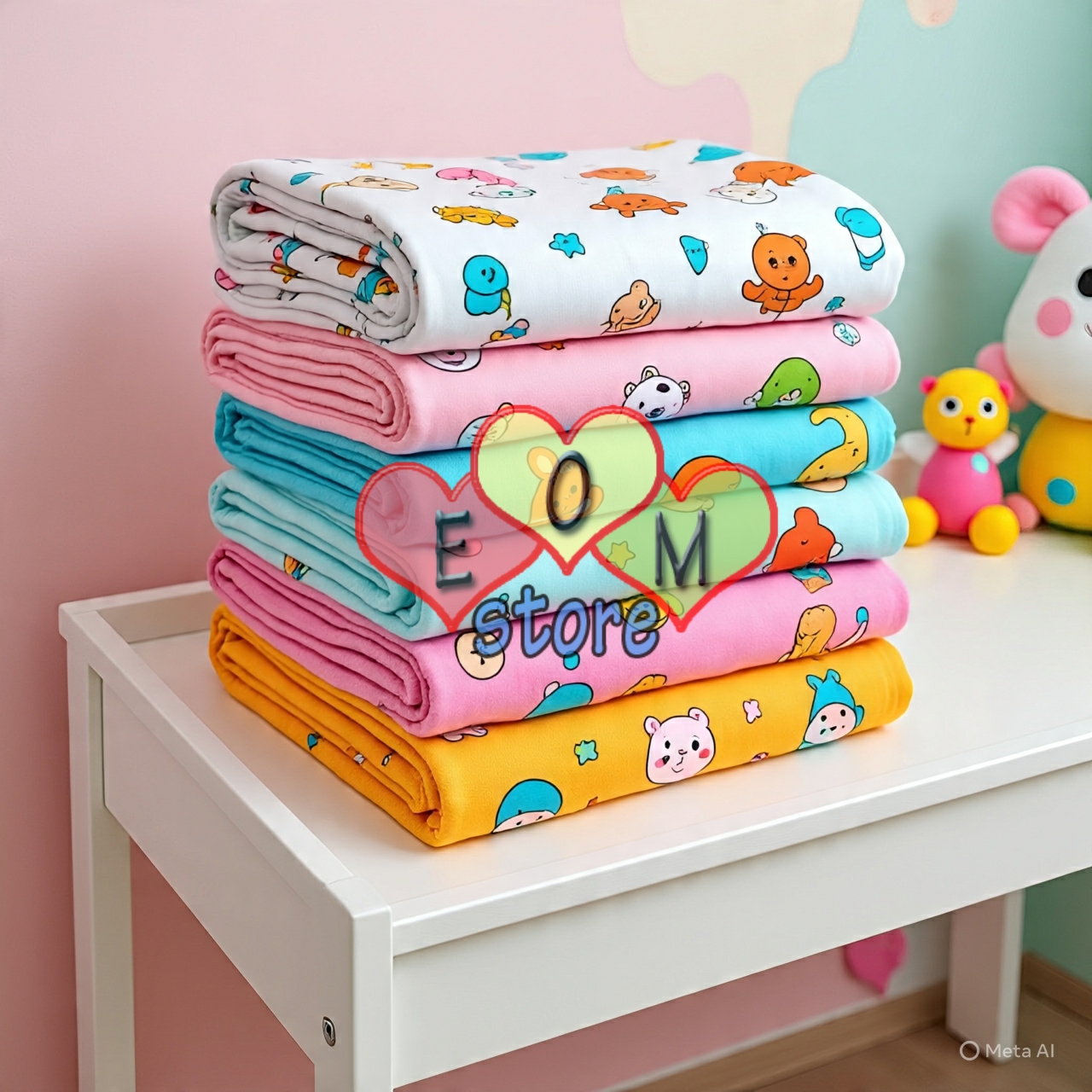 3 PCS kain bedong bayi 90x110 cm. bahan flanel halus dan lembut motif lucu - pernel bayi