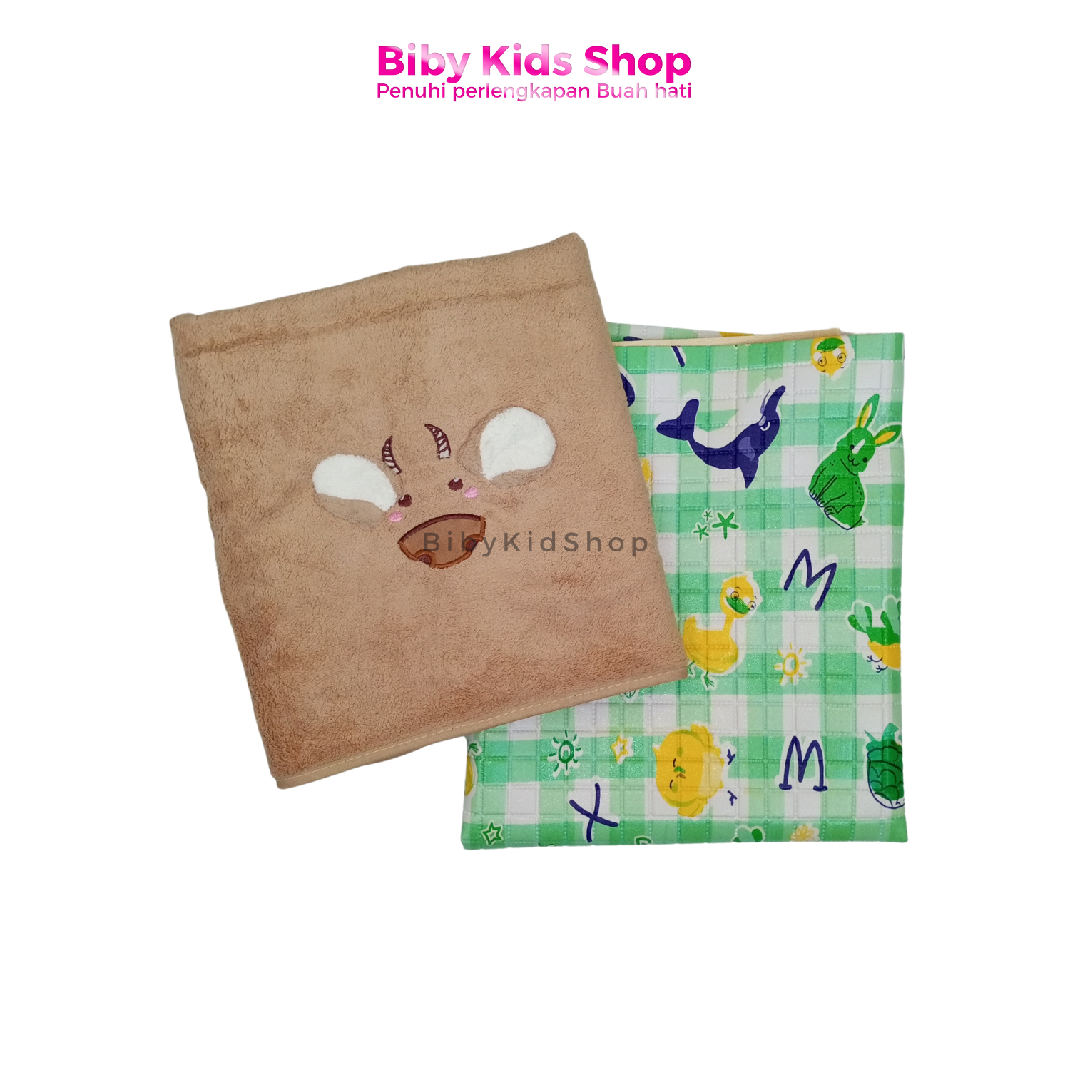 Paket Perlengkapan Mandi Bayi 1Set Perlak Handuk Bayi Peralatan Baby Newborn Murah Laki Perempuan
