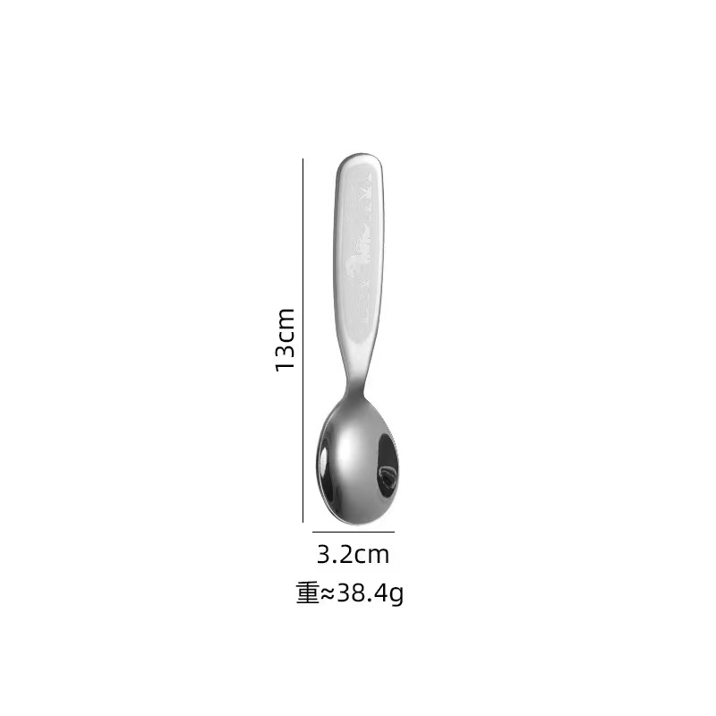 304Sendok Garpu Anak Stainless / 304Sendok Set Anak Stainless/Sendok Garpu Anak Pegangan Pendek Sendok Makanan Penutup Baja Tahan karat | Sendok Makan Tebal