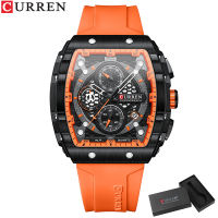 CURREN Jam Tangan Pria Keren Terbaru 2023 Anti Air Original Kronograf Tali Silikon 8442
