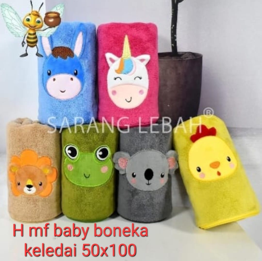 HANDUK MANDI 2 IN 1 MICROFIBER ANIMAL SET IMPORT 70CM X 140CM