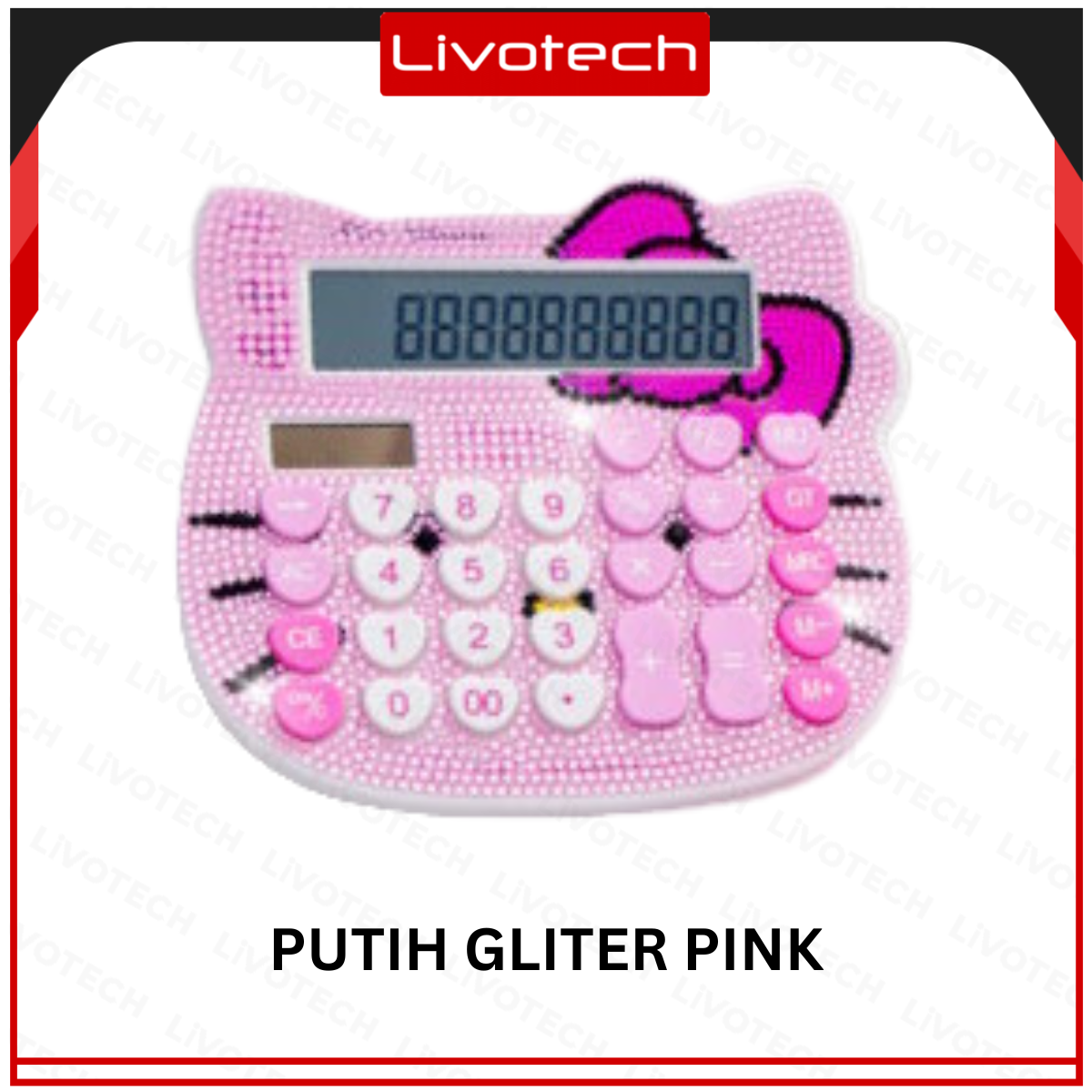 LIVO Kalkulator Hello Kitty KT-2288 12 Digit Calculator Polos / Glitter